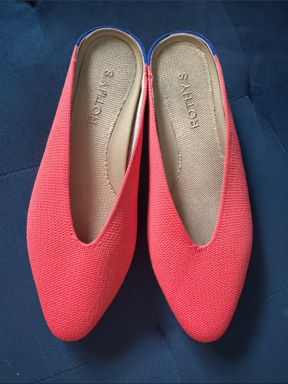 Rothy's Coral Pointed-Toe Slip-Ons -6.5